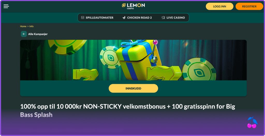 Lemon Casino velkomstbonus