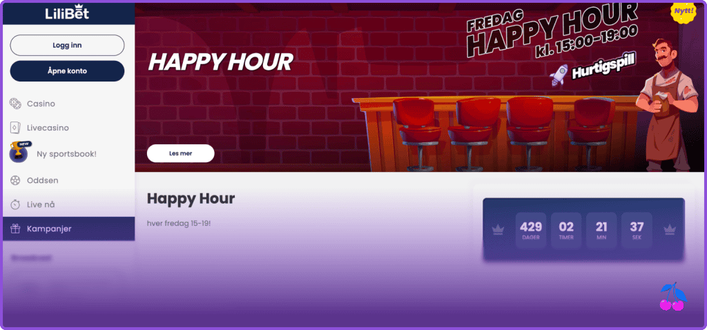 LiliBet Casino Happy Hour Bonus